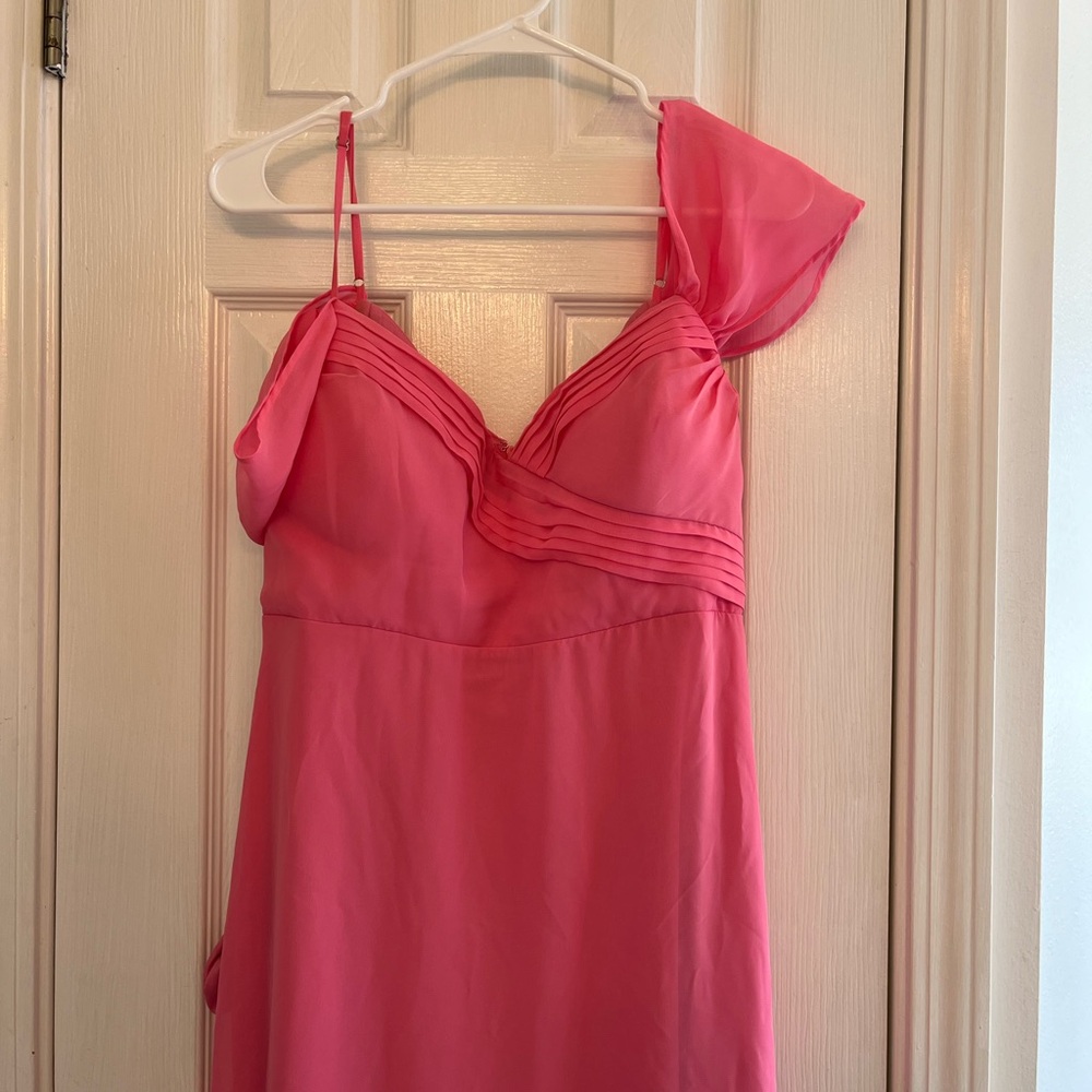 Pink Birdy Grey Bridesmaid Dress